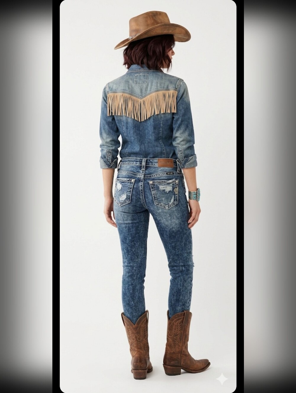 Big Star Jenae Skinny Denim Blue Jeans 24 Low Rise White Stitch Western 7111